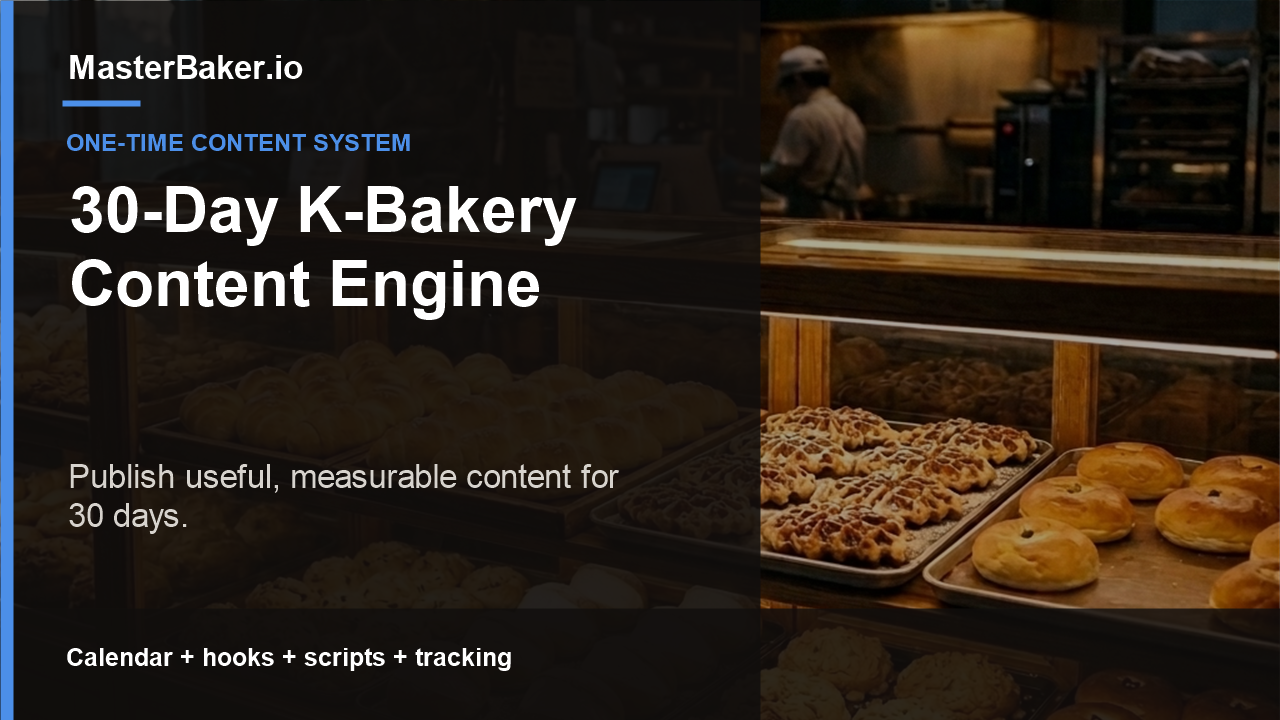 Cover of the 30-Day K-Bakery Content Engine