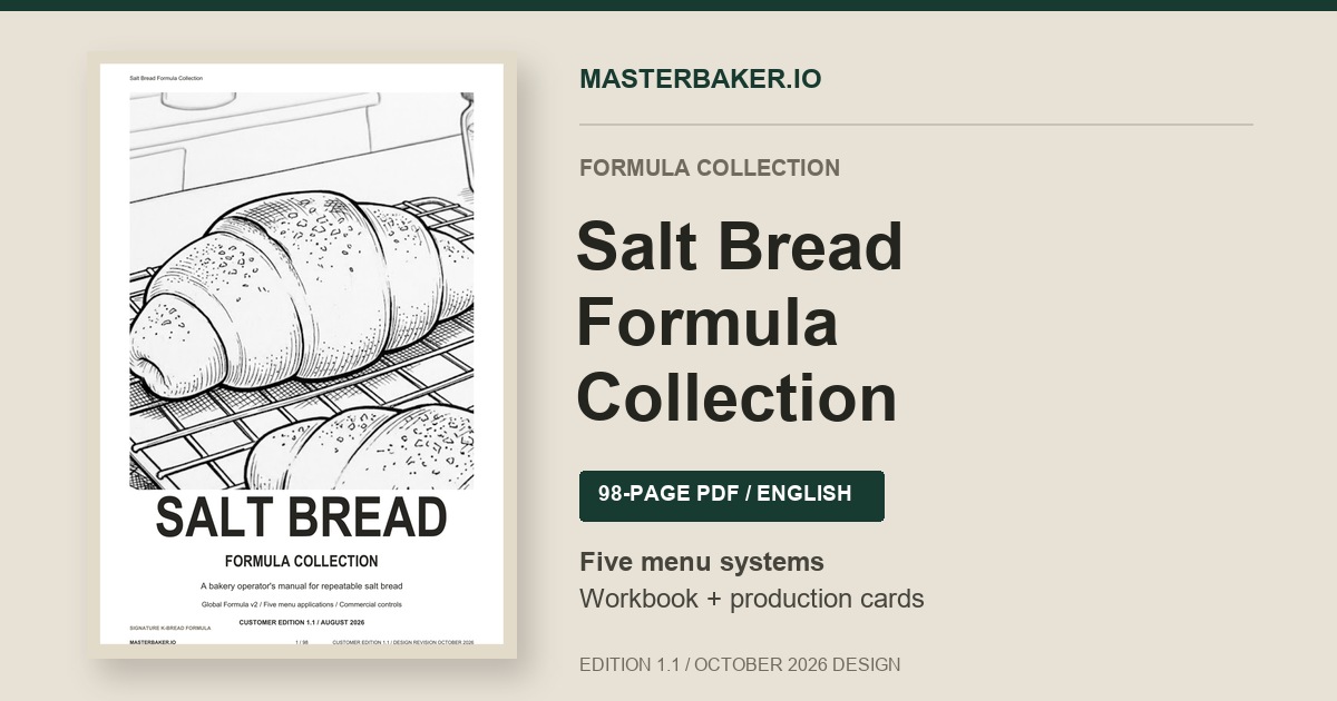New illustrated cover of the 98-page MasterBaker Salt Bread Formula Collection